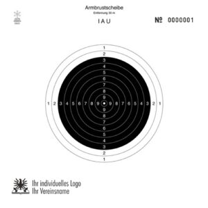 Armbrustscheibe 30 m nach IAU mit Werbeaufdruck (5500-NW)